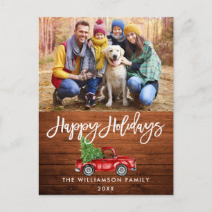 Carte Postale Bois Brosse Script Camion Vintage Photo Vacances