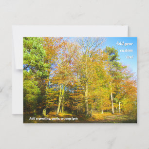 Carte Postale Bois d'automne et soleil - Personnalisé