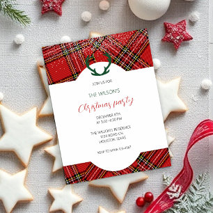 Carte Postale Bois de cerf motif tartan rouge rustique