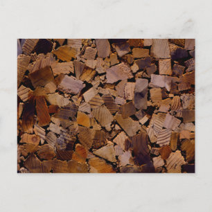 Carte Postale Bois de chauffage rustique cabine bois  écorce mot