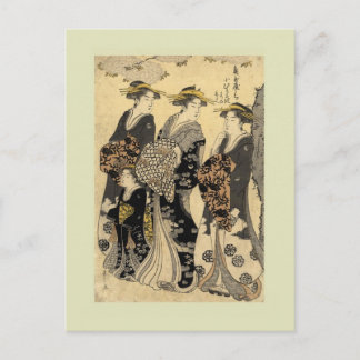 Carte Postale Bois de graveur japonais vintage