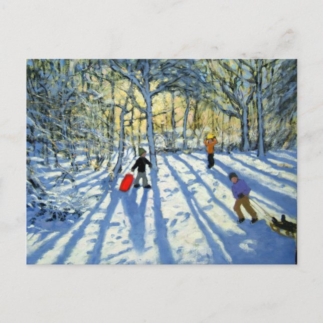Carte Postale Bois en hiver près d'Ashbourne Derbyshire (Devant)