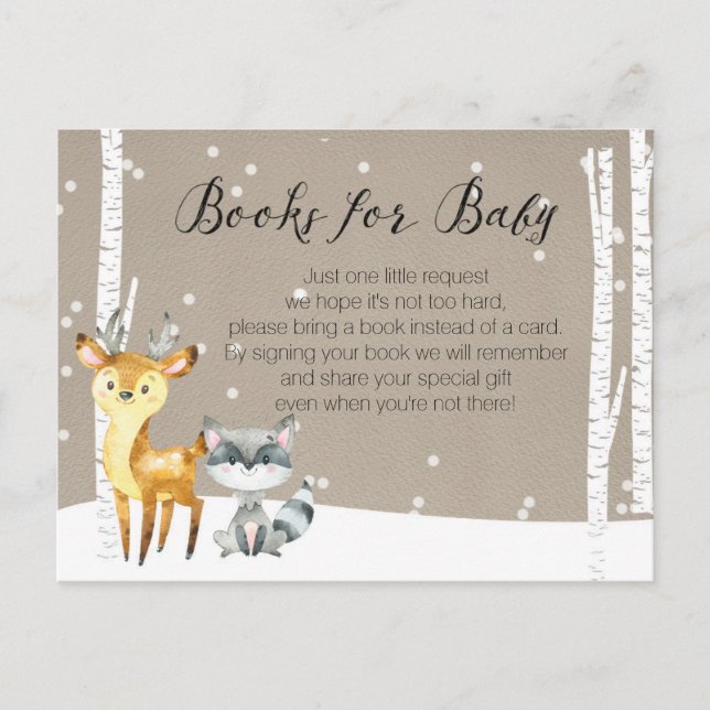Carte Postale Bois hivernal - Livres pour bébé (Devant)