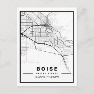 Carte Postale Boise Idaho USA Travel City Map Poster