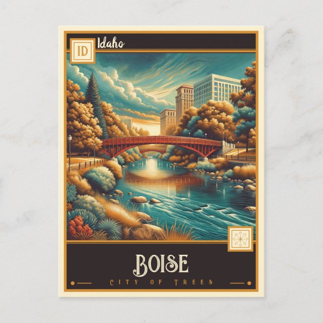 Carte Postale Boise, Idaho | VINTAGE (Devant)