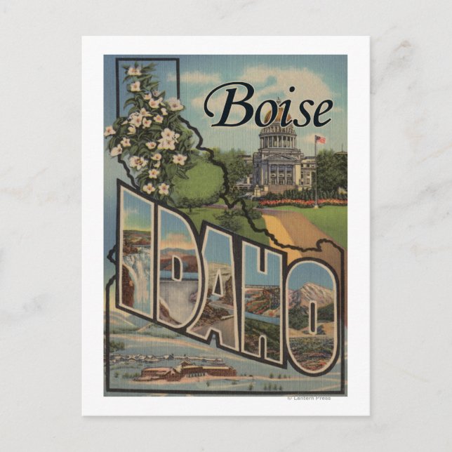 Carte Postale Boise, IdahoGrandes lettres ScènesBoise, ID (Devant)