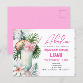 Carte Postale Boisson tropicale Aloha Luau Anniversaire Adulte