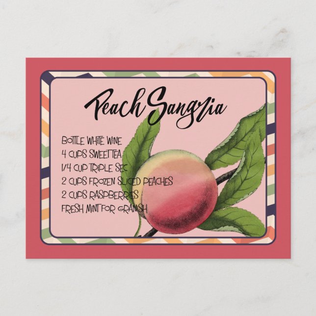 Carte Postale Boissons d'été Peach Sangria (Devant)
