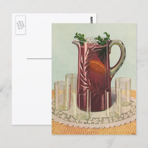 Carte Postale Boissons et breuvages anciens, pichet de sangria