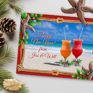 Carte Postale Boissons sur le Beach Holiday Greeting Couple