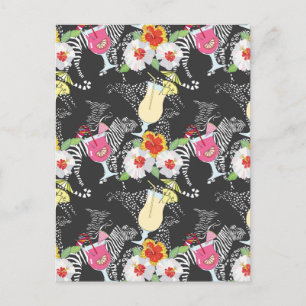 Carte Postale Boissons Tropicales Avec Animaux