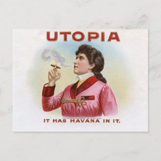 Carte Postale Boîte à cigares étiquette Utopia
