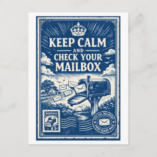 Carte Postale Boîte aux lettres "Keep Calm" de style vintage