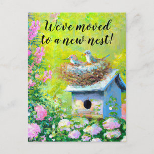 Carte Postale Boîte aux lettres Nid d'oiseaux Nouvelle maison An