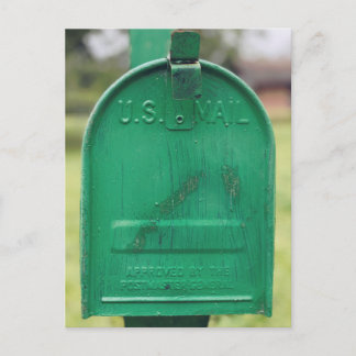 Carte Postale Boîte aux lettres rustique verte portrait