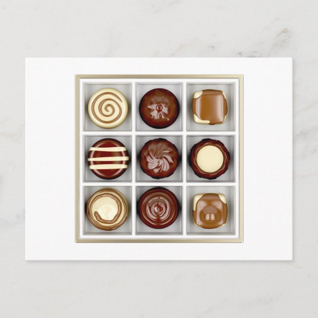 Carte Postale Boîte avec bonbons au chocolat (Devant)