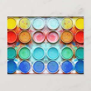 Carte Postale Boîte couleur de peinture amusante