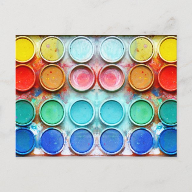 Carte Postale Boîte couleur de peinture amusante (Devant)