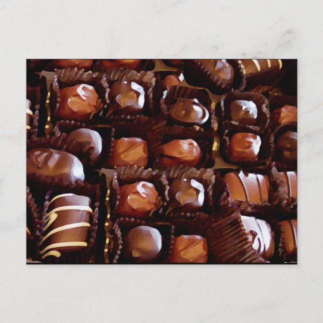 Carte Postale Boîte de chocolat, Chocolat-bonbon tentant (Devant)