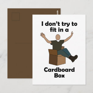 Carte Postale Boîte en carton qui ne cherche pas à s'intégrer po