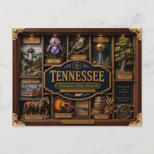 Carte Postale Boîte ombre 3D Figurine État du Tennessee