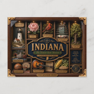 Carte Postale Boîte ombre Indiana Figurine 3D État