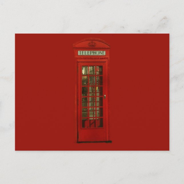 Carte Postale Boîte téléphonique rouge vintage (Devant)
