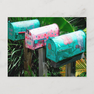 Carte Postale Boîtes aux lettres peintes à la main en Floride