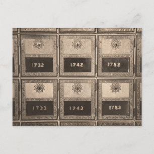 Carte Postale Boîtes de bureau de poste vintage avec serrures