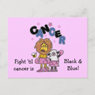 Carte Postale Boîtes de lions et d'agneaux - Faire le cancer noi