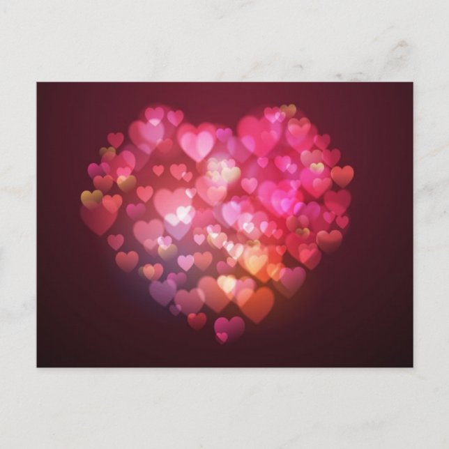 Carte Postale Bokeh-Lights-Heart-Shape-Vector-Arrière - plan BOK (Devant)