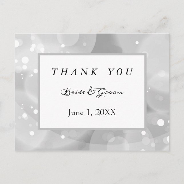 Carte Postale Bokeh monochromatique merci (Devant)