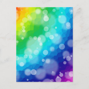 Carte Postale Bokeh Rainbow Motif