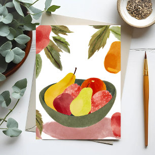Carte Postale Bol de fruits   Citron en aquarelle
