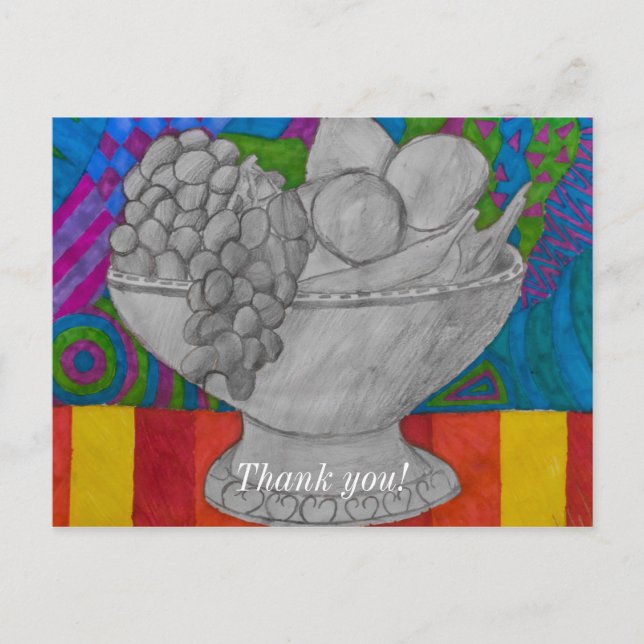 Carte Postale Bol de fruits festif (Devant)