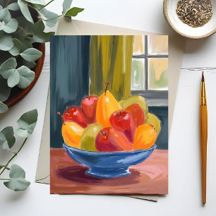 Carte Postale Bol de fruits peinture aquarelle