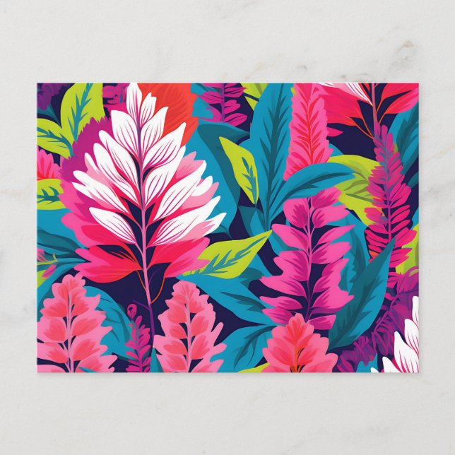 Carte Postale Bold Astilbe Floral Pop Art Motif (Devant)