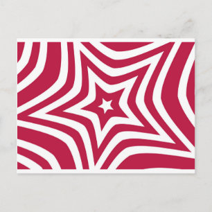 Carte Postale Bold & Bright Red & White Star dans un Motif vecto