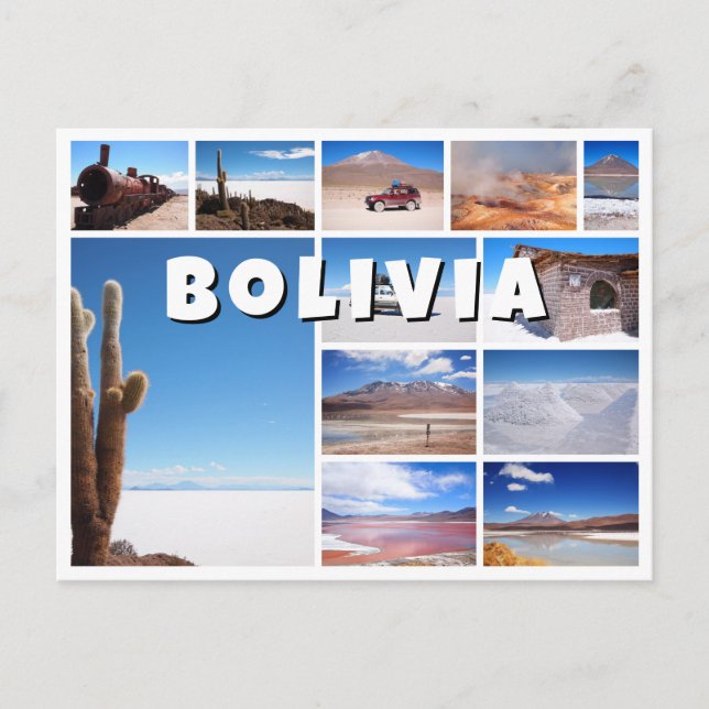 Carte Postale Bolivie photo collage souvenir (Devant)