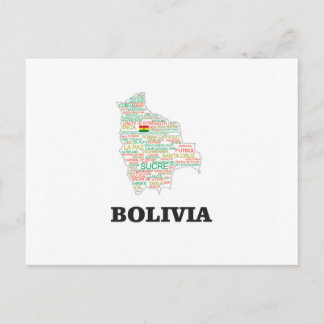 CARTE POSTALE BOLIVIE WORD COLLAGE