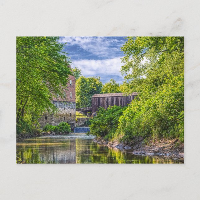 Carte Postale Bollinger Mill Et Burfordville Couvert Bridge (Devant)