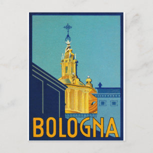 Carte Postale Bologne, bâtiments de la ville, Italie, voyage vin