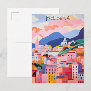 Carte Postale Bologne Italie Voyage Ville Peinture Esthétique