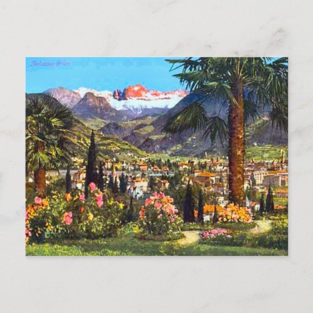 Carte Postale Bolzano, Italie, et les Alpes à proximité (Devant)