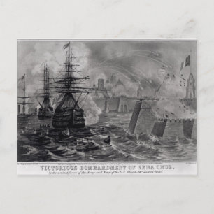Carte Postale Bombardement victorieux de Vera Cruz