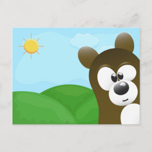 Carte Postale Bombe photo de l'ours en dessin mignon