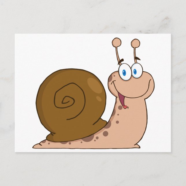 Carte Postale Bon escargot de dessin animé (Devant)