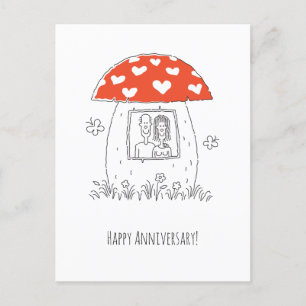 Carte Postale Bon Mariage Anniversaire Coeur Couple Champhroom