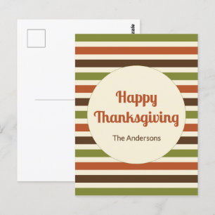Carte Postale Bon thanksgiving Automne Couleurs Rayures