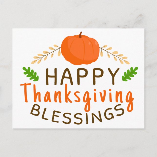 Carte Postale Bon thanksgiving Béni Gratuit Action D'Ami (Devant)